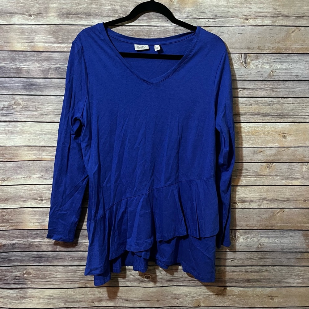 LOGO by Lori Goldstein Rayon Swing Top L B3
